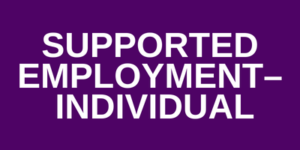 Supported Employment - Individual
